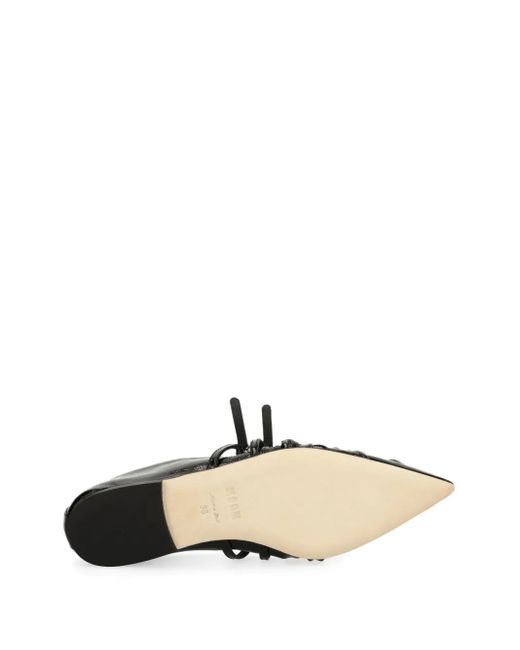 MSGM Black Ruched Ballet Flats