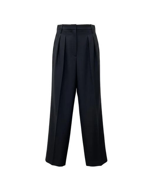 Prada Blue Pleated Straight-Leg Trousers