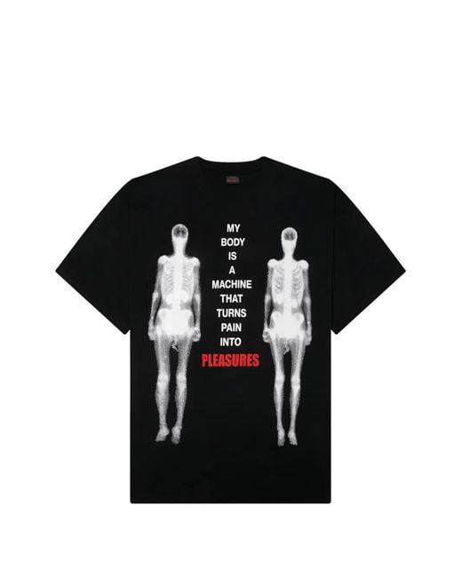 Pleasures Black Machine Graphic T-Shirt for men