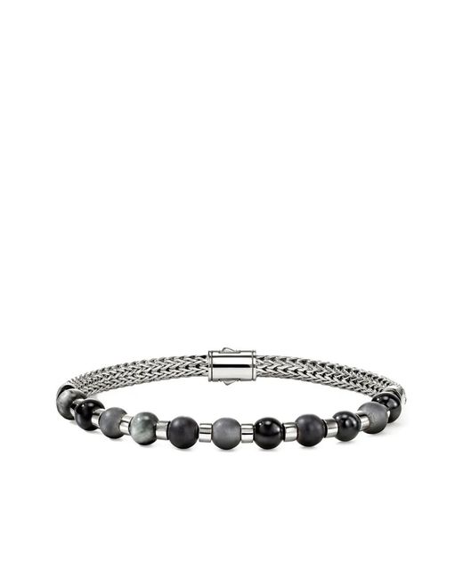 John Hardy White Sterling Beaded Bracelet for men