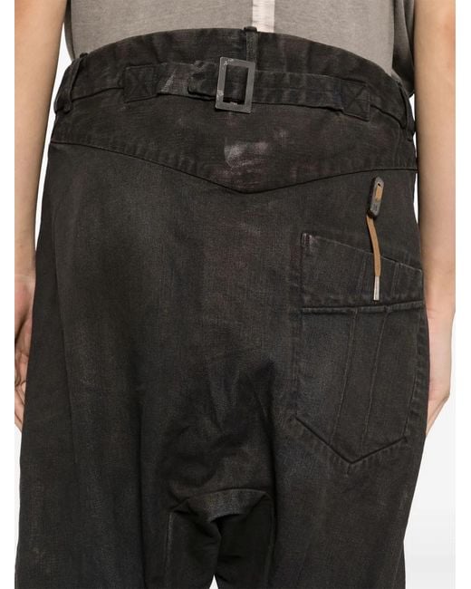 Boris Bidjan Saberi Black Cotton Loose-Fit Trousers for men