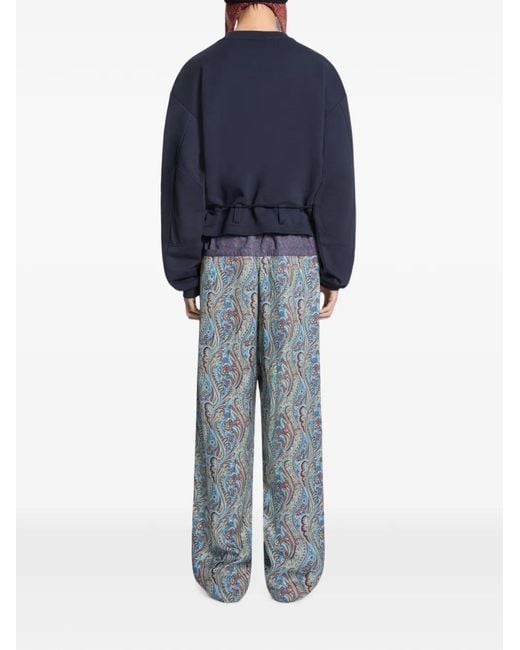Dries Van Noten Blue Cropped Sweatshirt for men