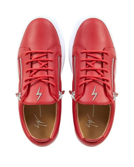 Sneakers Frankie Con Doppia Zip di Giuseppe Zanotti in Red da Uomo