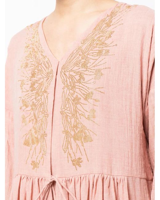 Robe-Caftan À Détails De Clous Bambah en coloris Pink