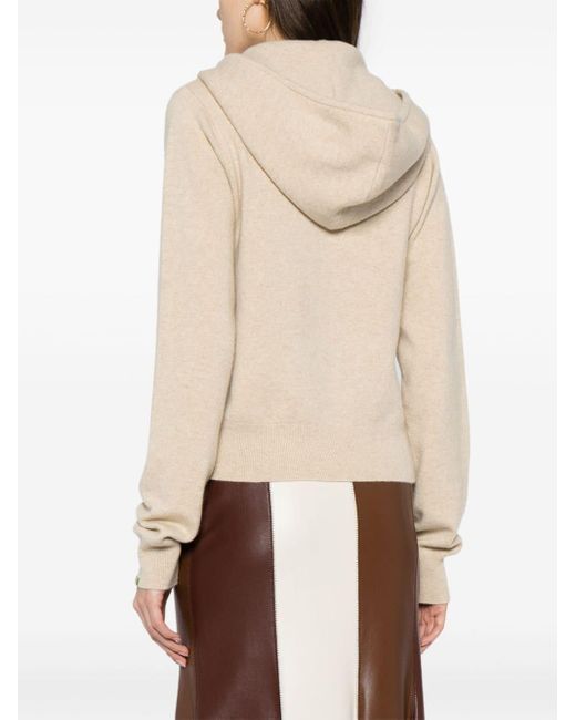 Cardigan zippé à capuche Extreme Cashmere en coloris Natural