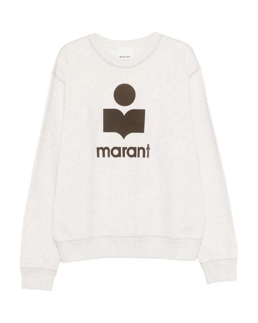 Isabel Marant White Logo Print Sweatshirt for men
