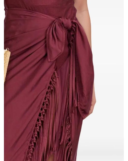 Jonathan Simkhai Purple Fringed Pareo