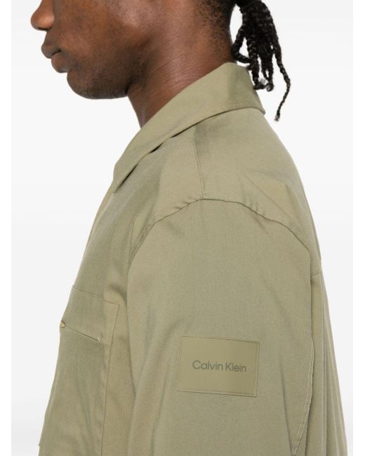 Calvin Klein Green Logo-appliqué Shirt Jacket for men