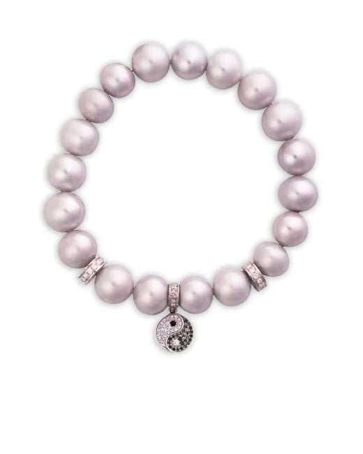 Loree Rodkin White 14K Yin Yang Diamond And Pearl Bracelet