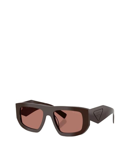 Prada Pink Logo-Engraved Rectangle-Frame Sunglasses
