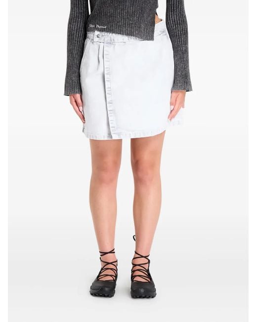 Carhartt White Emery Wrap-Front Mini Skirt