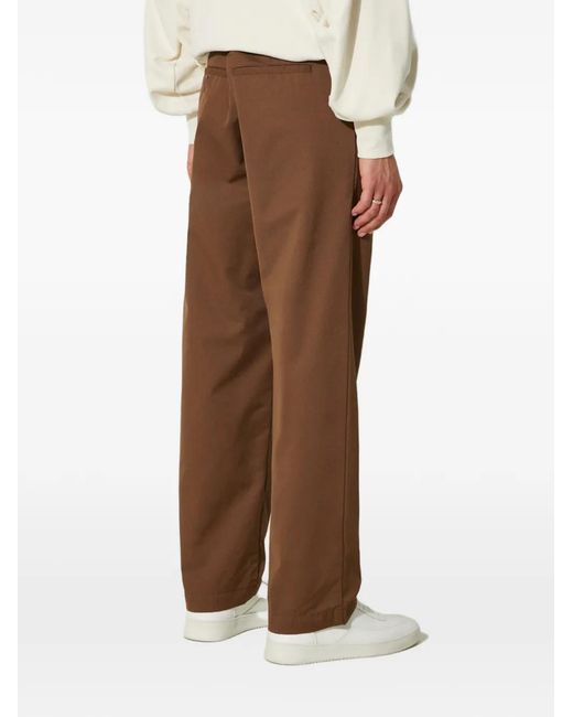 Carhartt Brown Logo-Patch Trousers for men