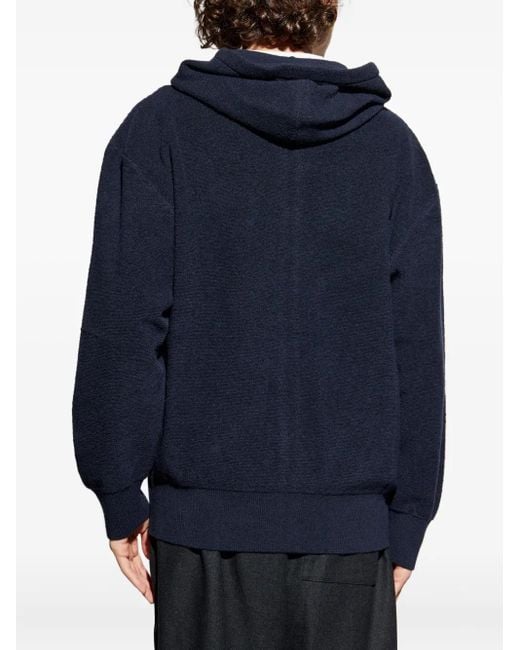 Loewe Blue Logo-Embroidered Hoodie for men