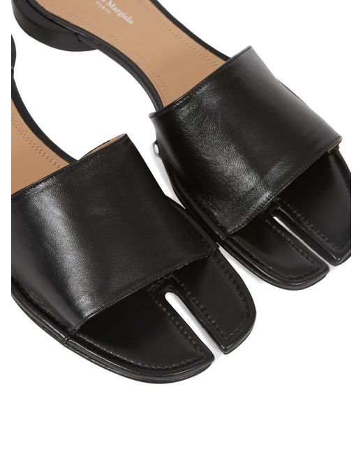 Maison Margiela White Sandales Plates Tabi En Cuir