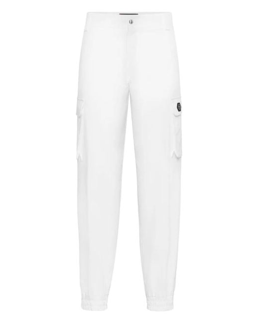 Philipp Plein White Cargo Trousers for men