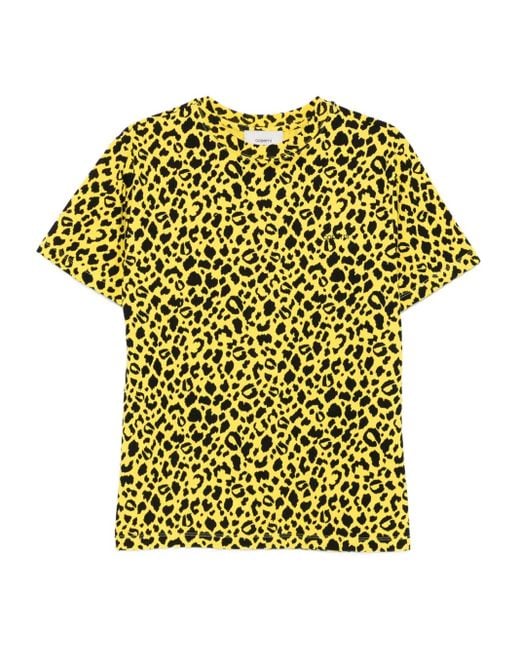 Coperni Yellow Leopard-Print Boxy T-Shirt