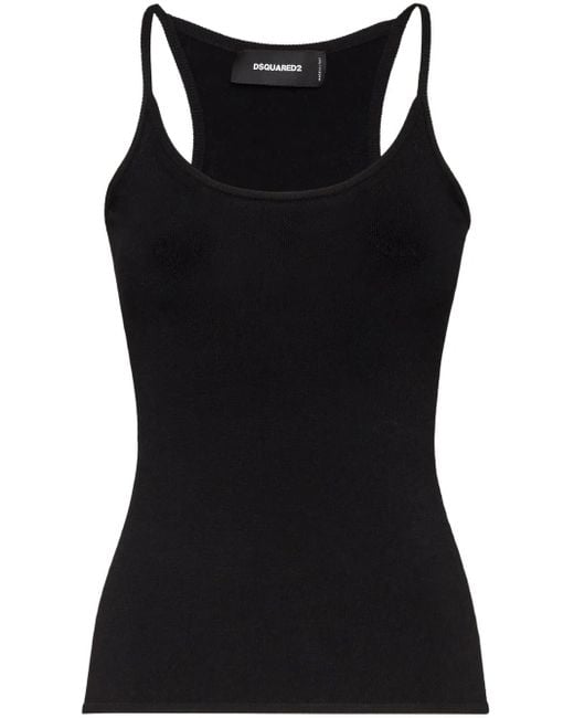 DSquared² Black Tanktop Mit U-Ausschnitt