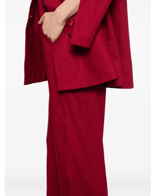 Alice + Olivia Red Wide-Leg Trousers