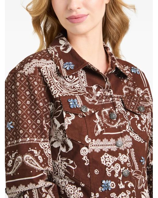 Chaqueta con motivo de bandana Cinq À Sept de color Brown