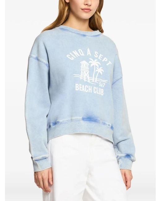 Cinq À Sept Blue Beach Club Graphic-Print Sweater