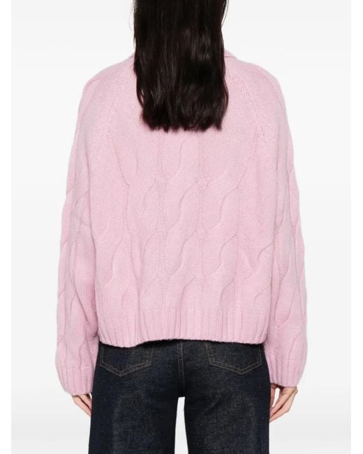 Maglione A Collo Alto di Allude in Pink