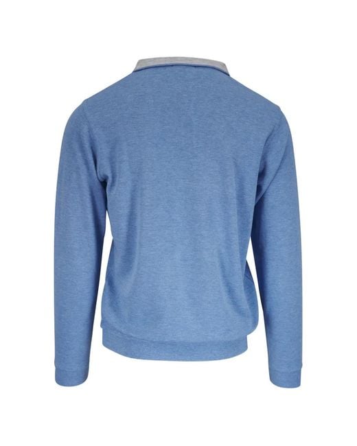 Peter Millar Blue Quarter-Zip Pullover for men