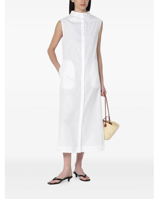 Loulou de Saison White Cotton Shirt Dress