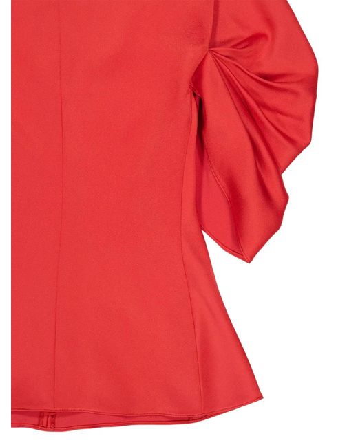 Stella McCartney Red Draped-Sleeve Blouse