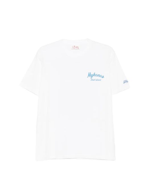 Mc2 Saint Barth White Portland Logo-Print Short-Sleeve T-Shirt for men