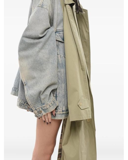 Balenciaga White Asymmetric Layered Jeans Coat