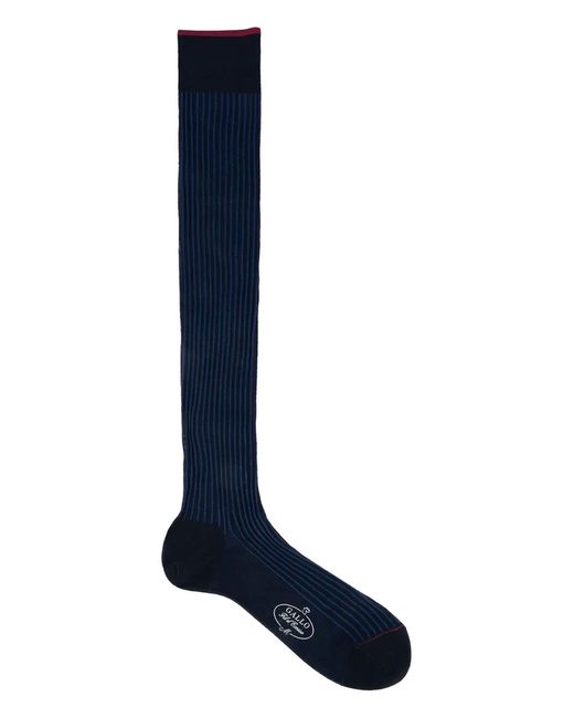 Gallo Blue Ribbed Cotton Socks for men