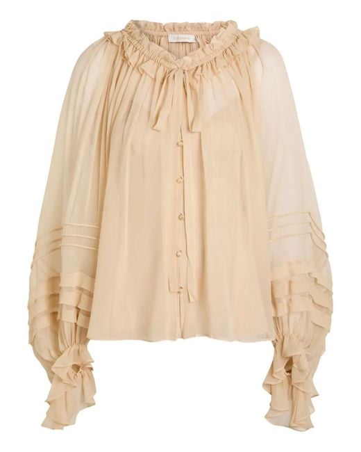 Zimmermann Natural Rebellion Corded Ruffled Blouse