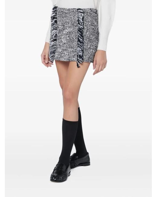 DURAZZI MILANO Gray Fringed Mini Skirt