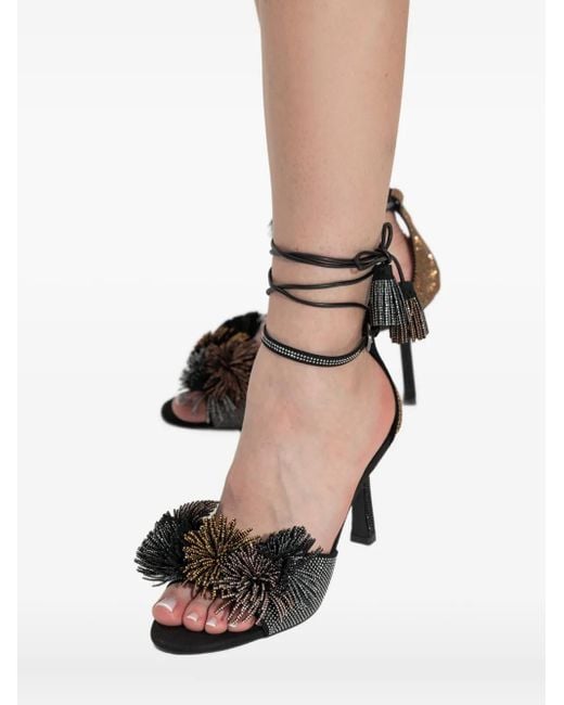 Sandali Con Pom Pom 90Mm di Kurt Geiger in Black