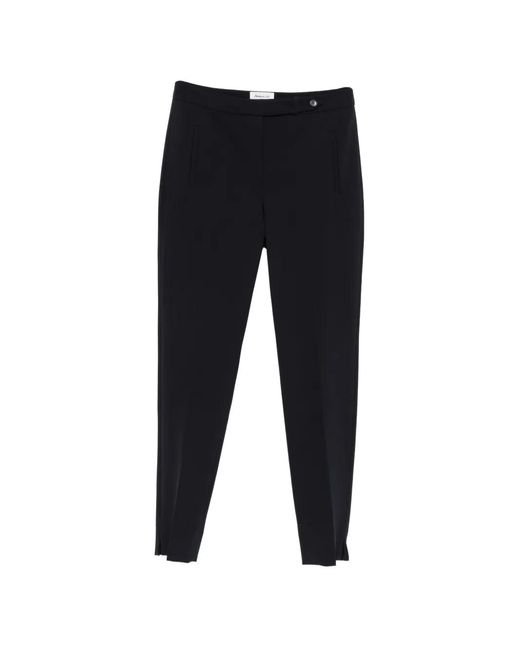MAISON 123 Black Lara Button-Fastening Trousers