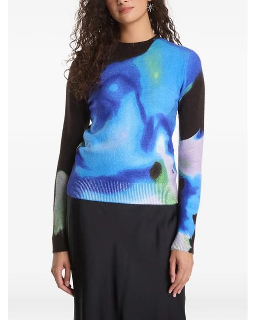 Desigual Blue Abstract-Print Sweater