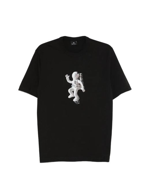 Paul Smith Black Astronaut-Motif T-Shirt for men