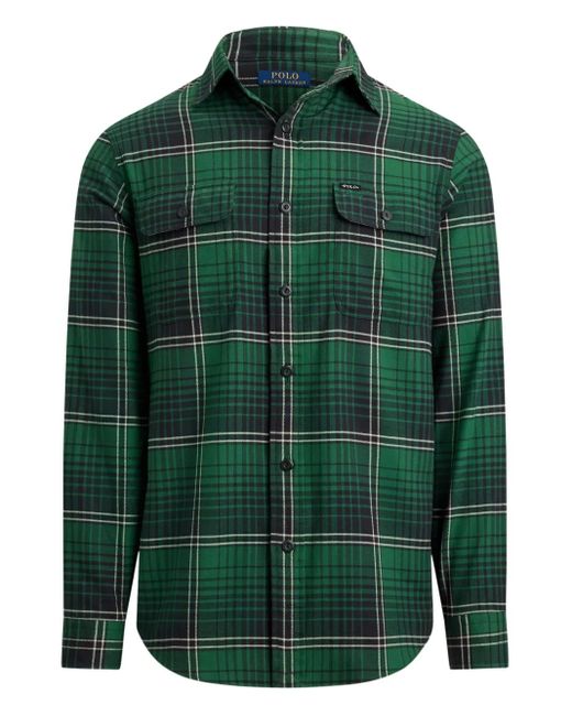 Polo Ralph Lauren Green Classic Fit Plaid Performance Workshirt for men