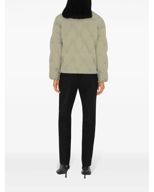 Burberry Green High-Neck Quilted Jacket