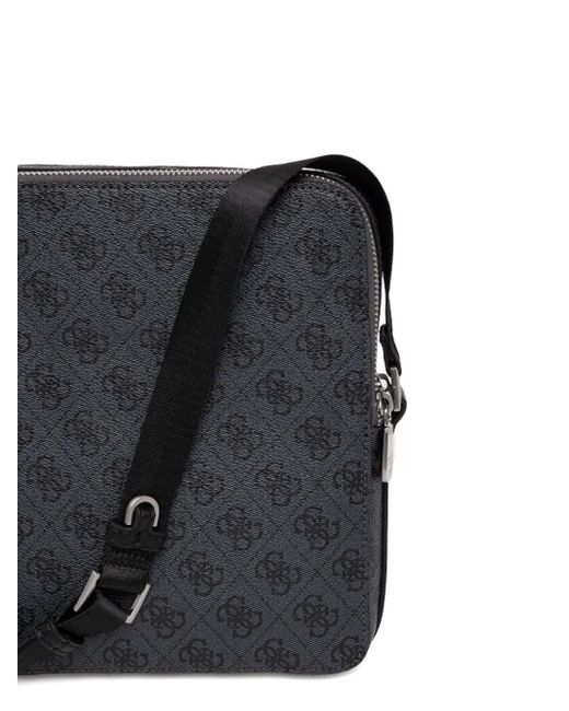 Guess Black Monogram Messenger Bag for men