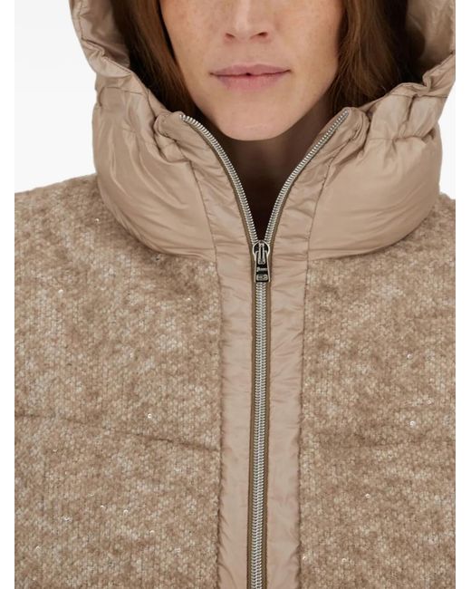 Herno Natural Sequin-Embellished Bouclé Jacket