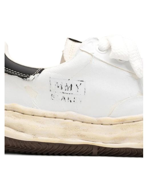 Maison Mihara Yasuhiro White Torn-Film Attached Canvas Sneakers