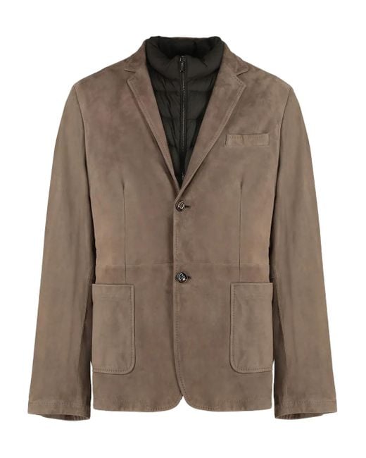 Chaqueta con solapa de ante Moorer de hombre de color Brown