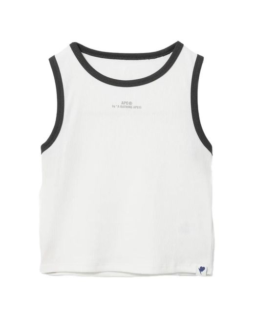 AAPE BY A BATHING AP White Logo Printed Top
