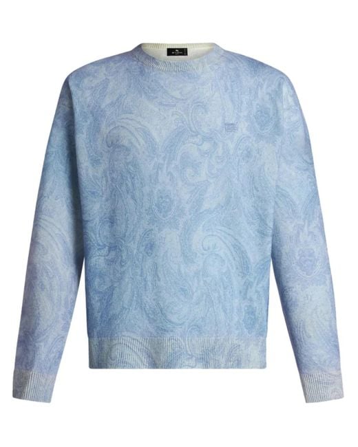 Etro Blue Knitted C Neck Clothing for men