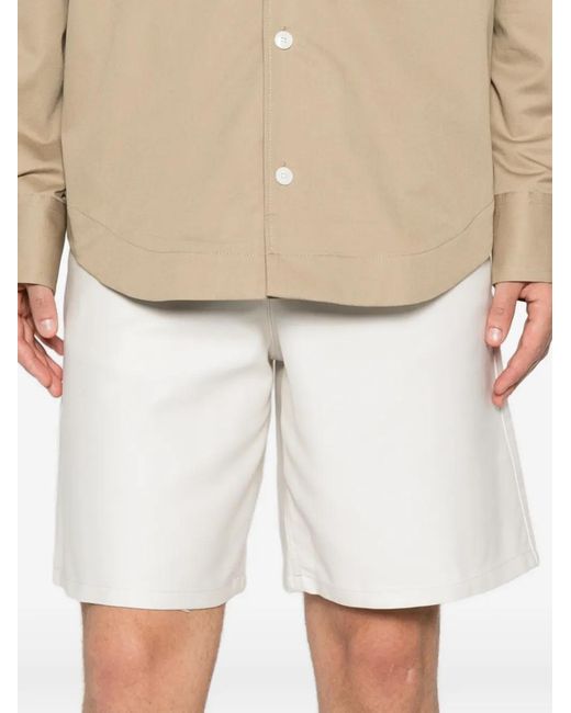 A.P.C. White Belt-Loops Patch-Pockets Shorts for men