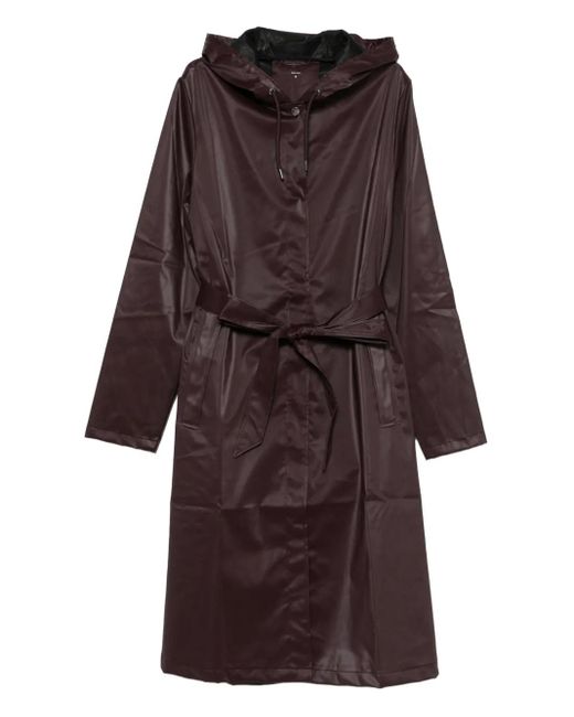 Giacca Con Cappuccio E Cintura di Rains in Red