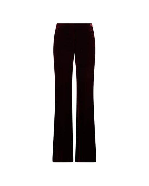 Alberta Ferretti Black Velvet Flared Trousers