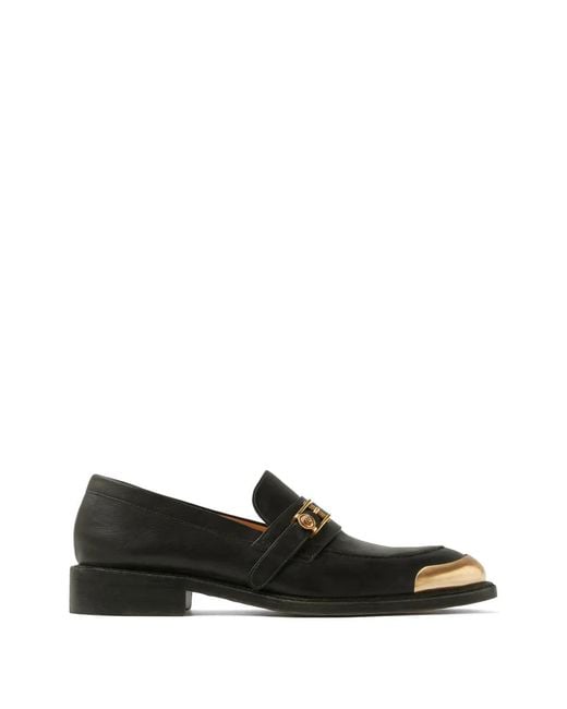 Versace Black Primo Leather Loafers for men