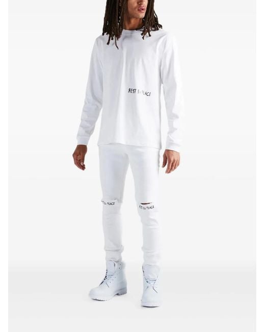 RTA White Lawrence Long-Sleeve T-Shirt for men
